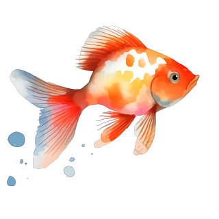 水彩卡通鱼矢量图素材