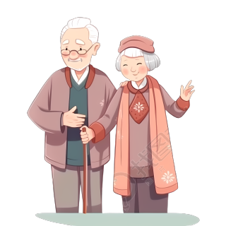 老夫妇共赏重阳