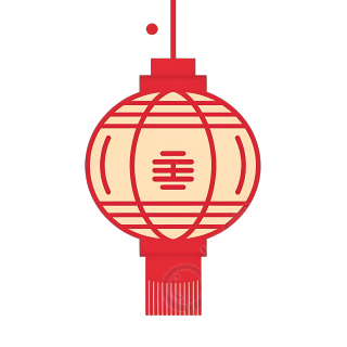 玩具风格春节灯笼矢量插画