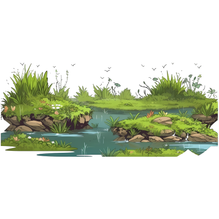热带风情绿色草坪插画设计素材