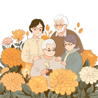 幸福温馨的一家人插画