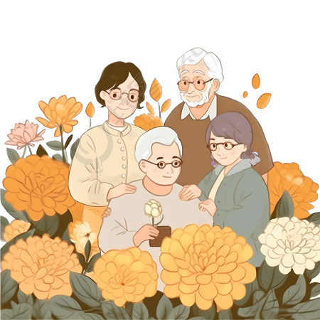 幸福温馨的一家人插画
