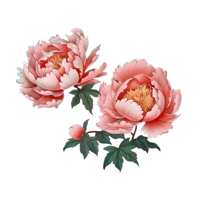 清风画飘香：粉色花瓣素描PNG图形素材