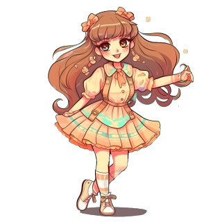 萌系插画设计女孩图形素材