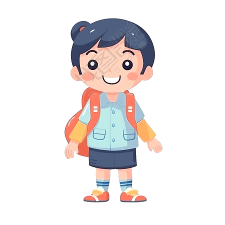 亚洲风格幼儿园插画素材