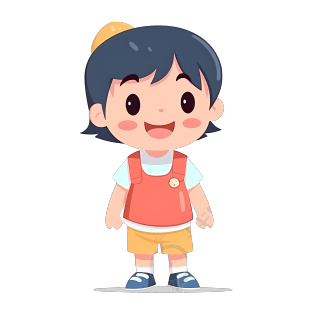 亚洲幼儿园小男孩插画素材