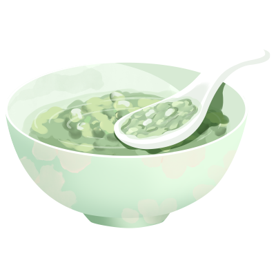 一碗绿豆汤卡通素材