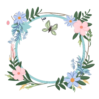 花卉绿叶PNG图形素材
