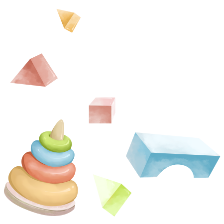 手绘儿童积木素材插画