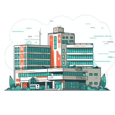 透明背景高清素材医院插画