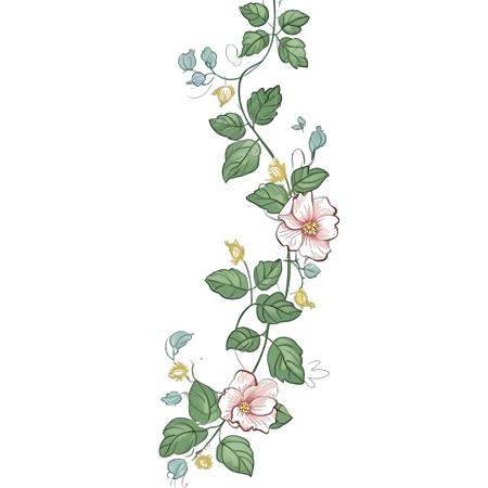 彩色浪漫手绘花藤PNG图形素材