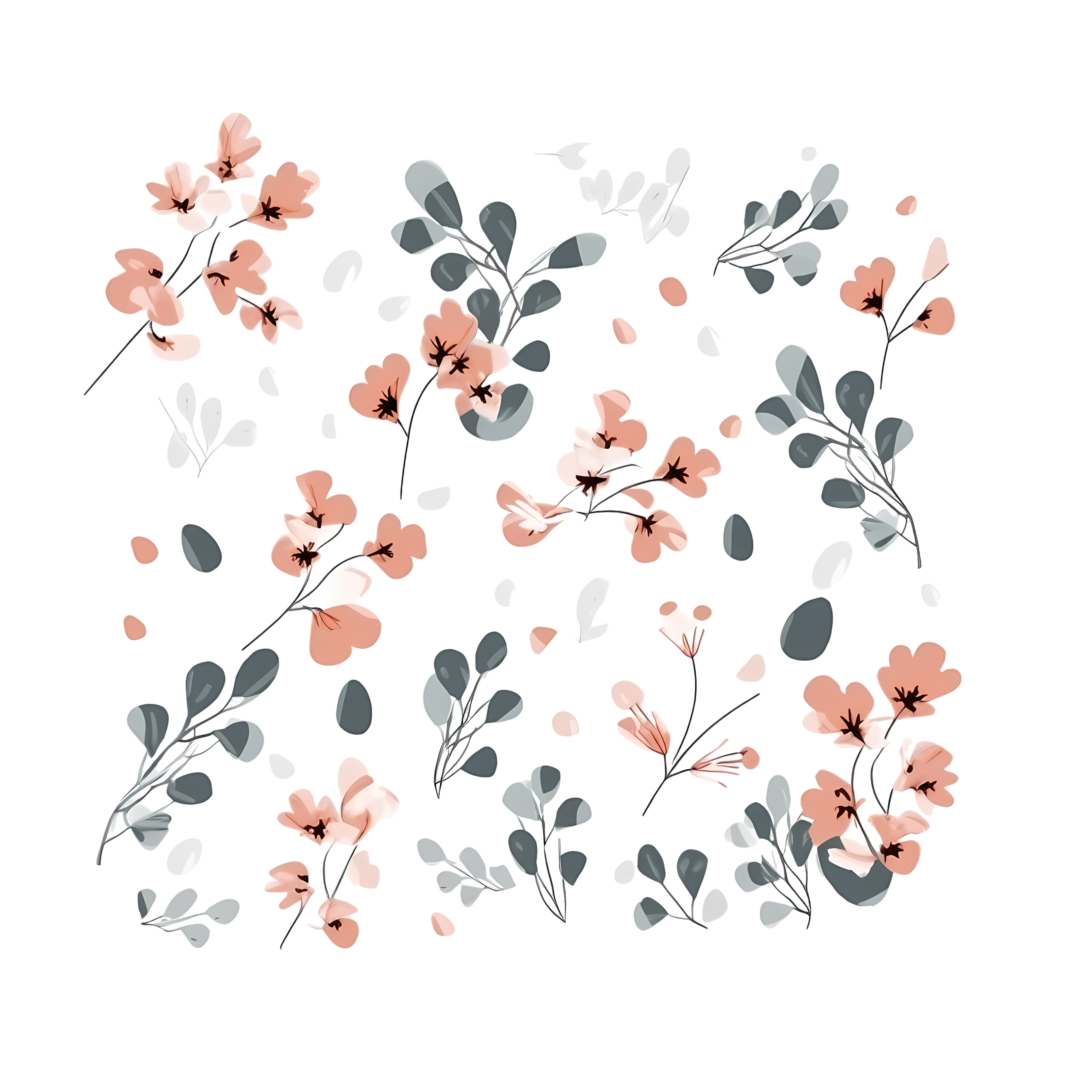 小清新手绘小花素材PNG透明背景
