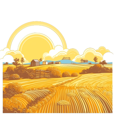 大丰收手绘插画透明背景图形素材