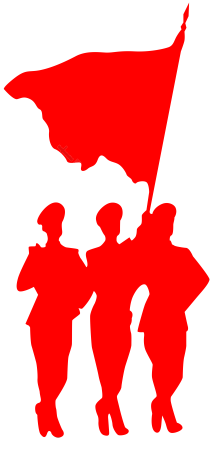 红色剪影军人举旗PNG高清图形素材