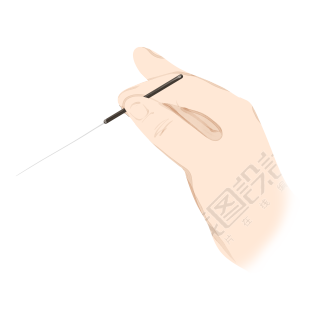 手绘针灸手势插画素材