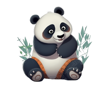 手绘插画PNG素材-小熊猫