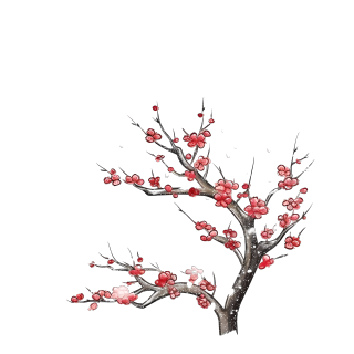 手绘梅花插画PNG素材