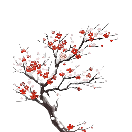 手绘梅花插画PNG素材