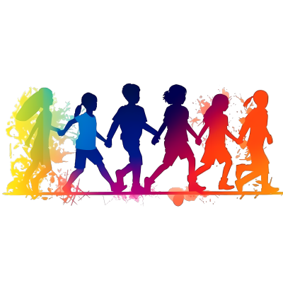 手绘插画儿童欢乐奔跑PNG图形素材