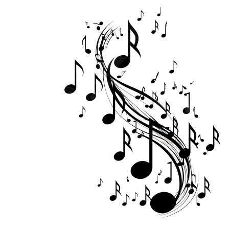 白色透明背景音乐音符PNG素材