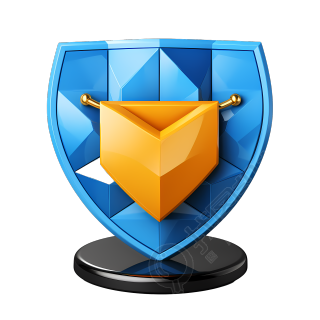 3D立体蓝色箭头盾牌PNG图形素材