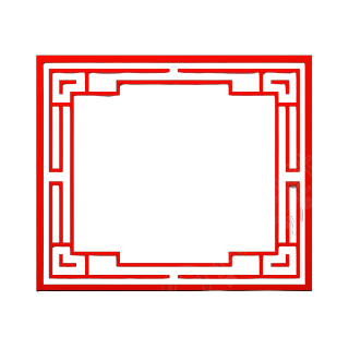 极简边框中式插画设计素材