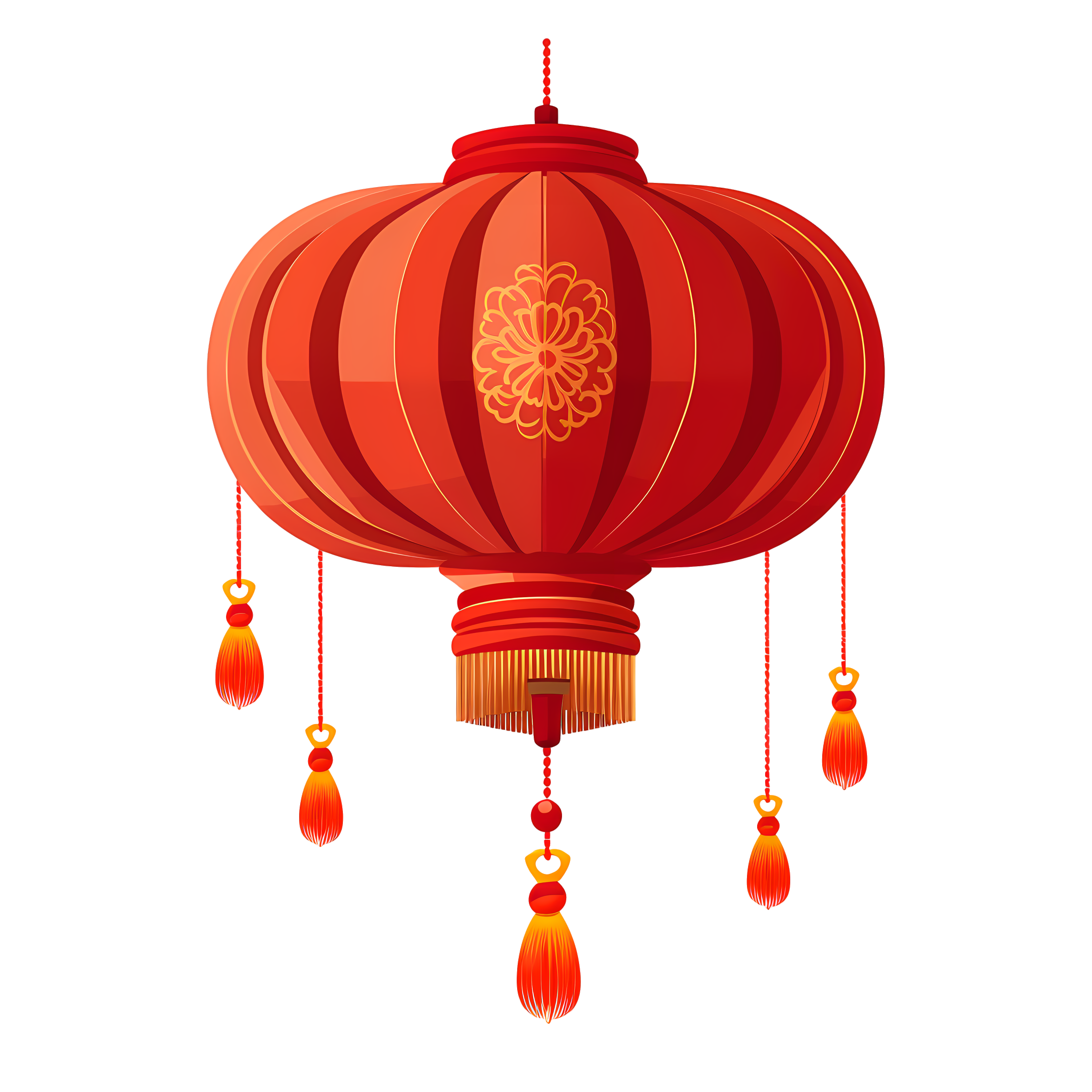红灯笼中式剪纸图案