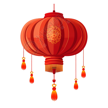 红灯笼中式剪纸图案