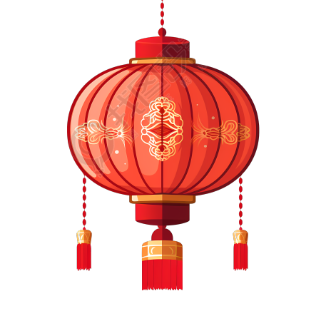 手绘传统红灯笼图案PNG素材