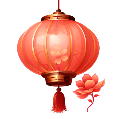 中国年红灯笼PNG图形插画