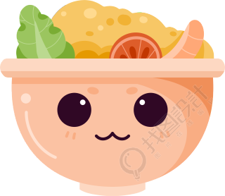 可爱粉色餐盒放满美食素材