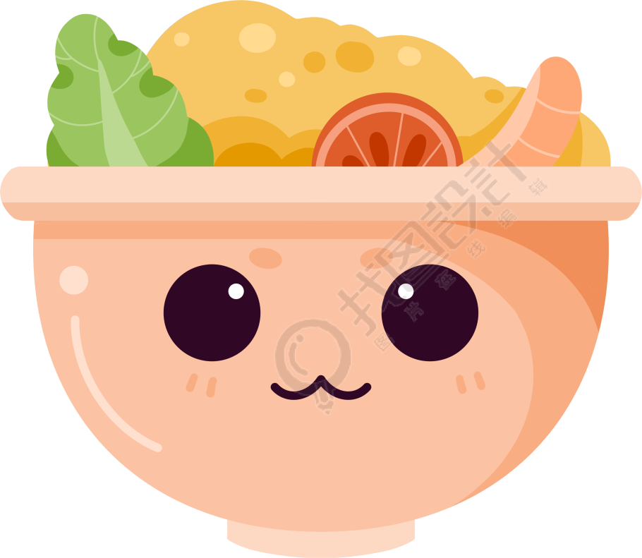 可爱粉色餐盒放满美食素材