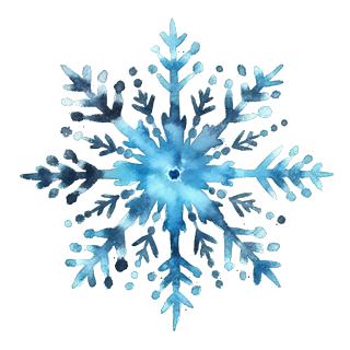 手绘动画风格水彩雪花