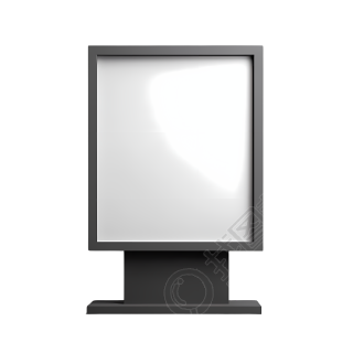 灰色空白广告牌插画