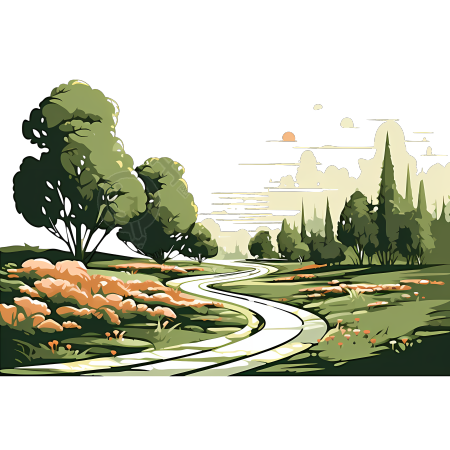 花园景观插画