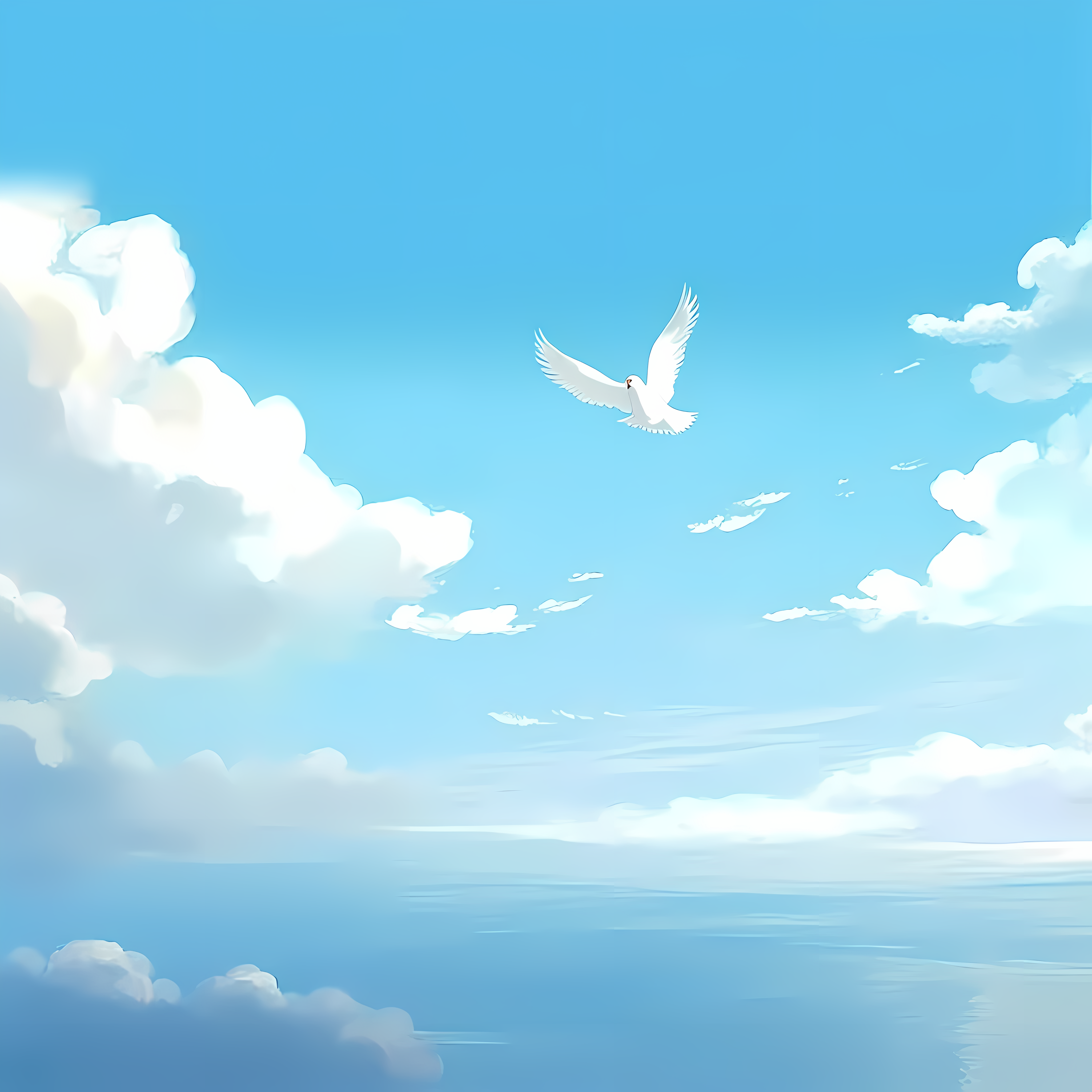 宁静海洋风蓝色天空素材