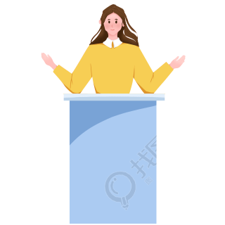 演讲的女老师素材插画