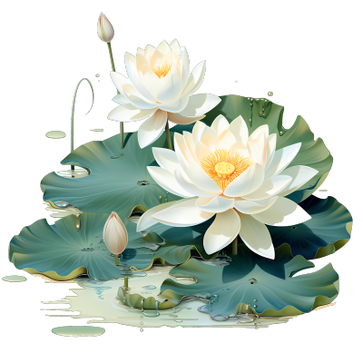 水蓮花在葉子上