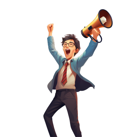 欢呼的男士商业设计元素高清PNG插画