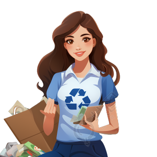 女孩可回收物品装箱设计