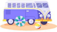 夏日大海旅游出游元素