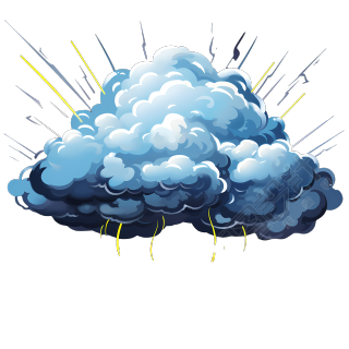 雷电云暴雨威胁雷暴云雷暴图标矢量图像