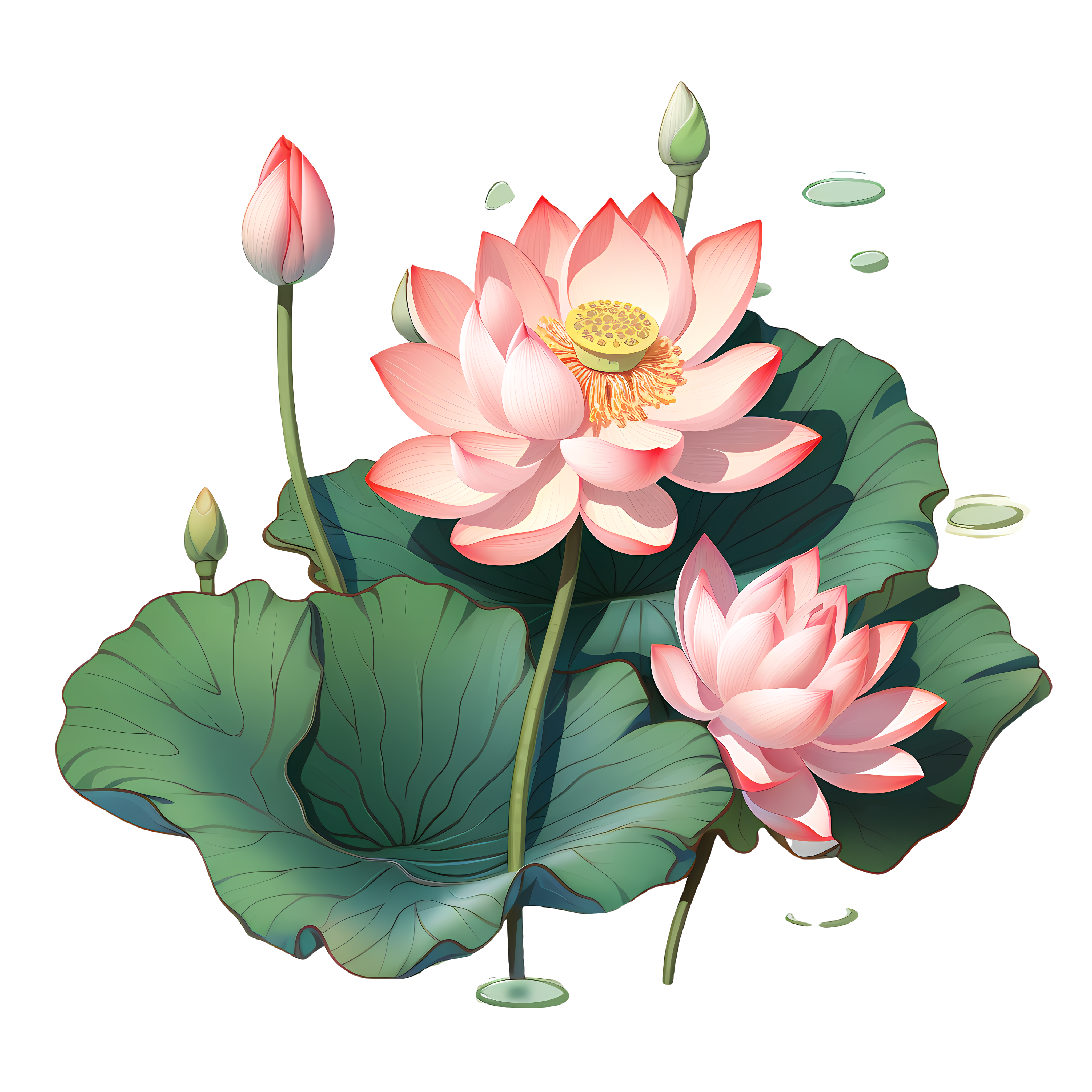 中国风莲花插画设计