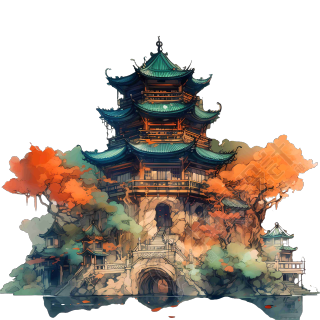 中国文化主题下春天的绘画