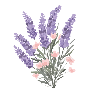紫色鲜花透明背景高清创意设计商业设计