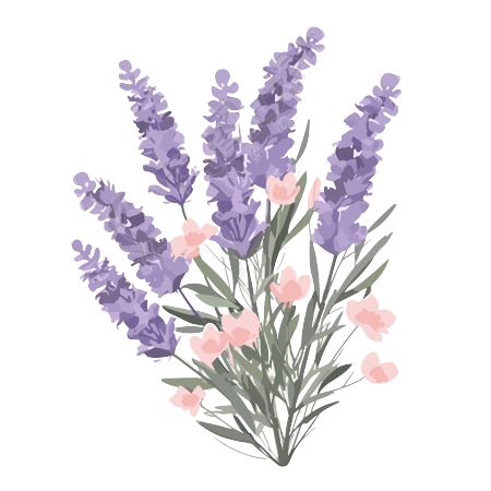 紫色鲜花透明背景高清创意设计商业设计