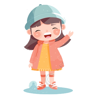 可商用透明背景可爱少女创意设计插画
