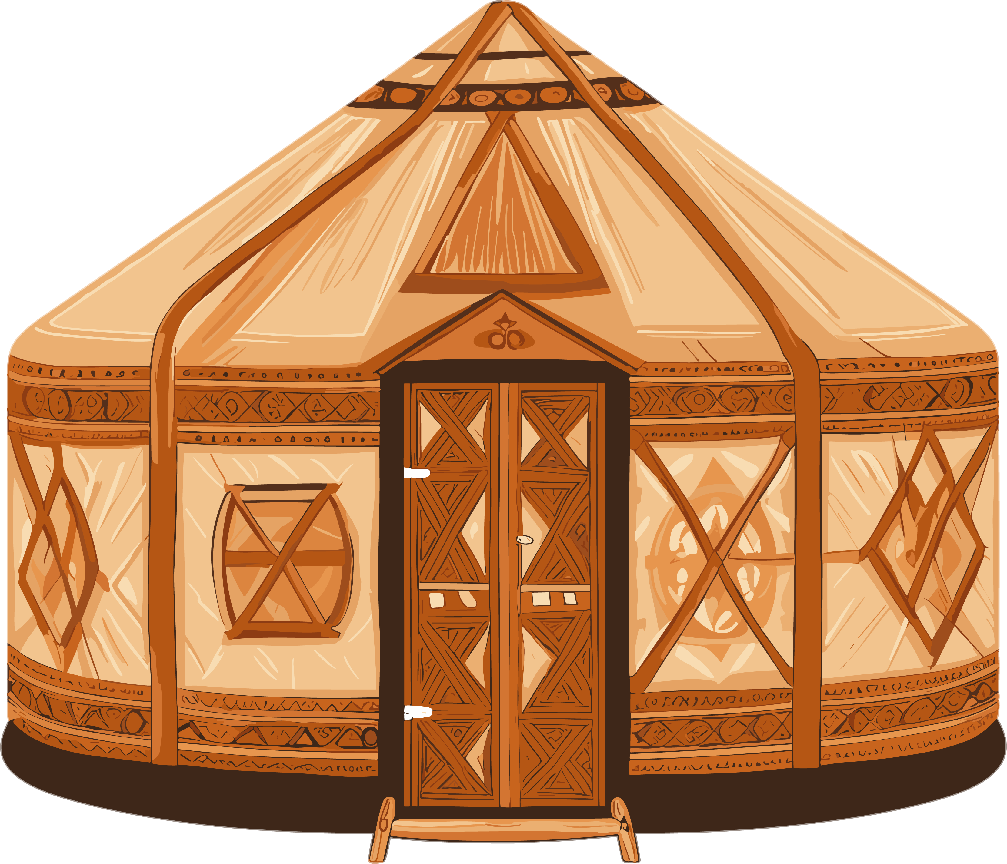 黑山传统蒙古包插画