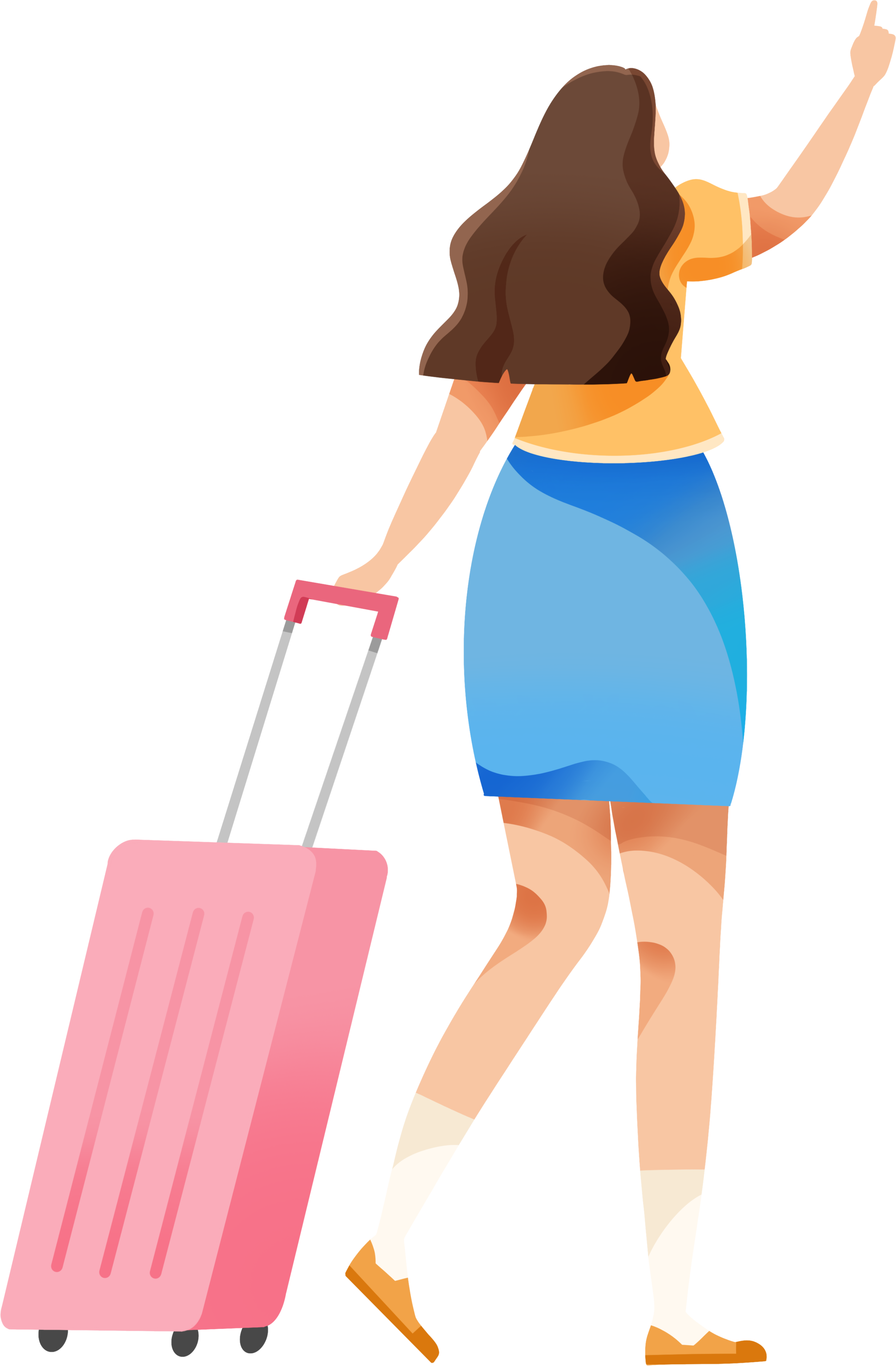 行李箱旅游的女生元素