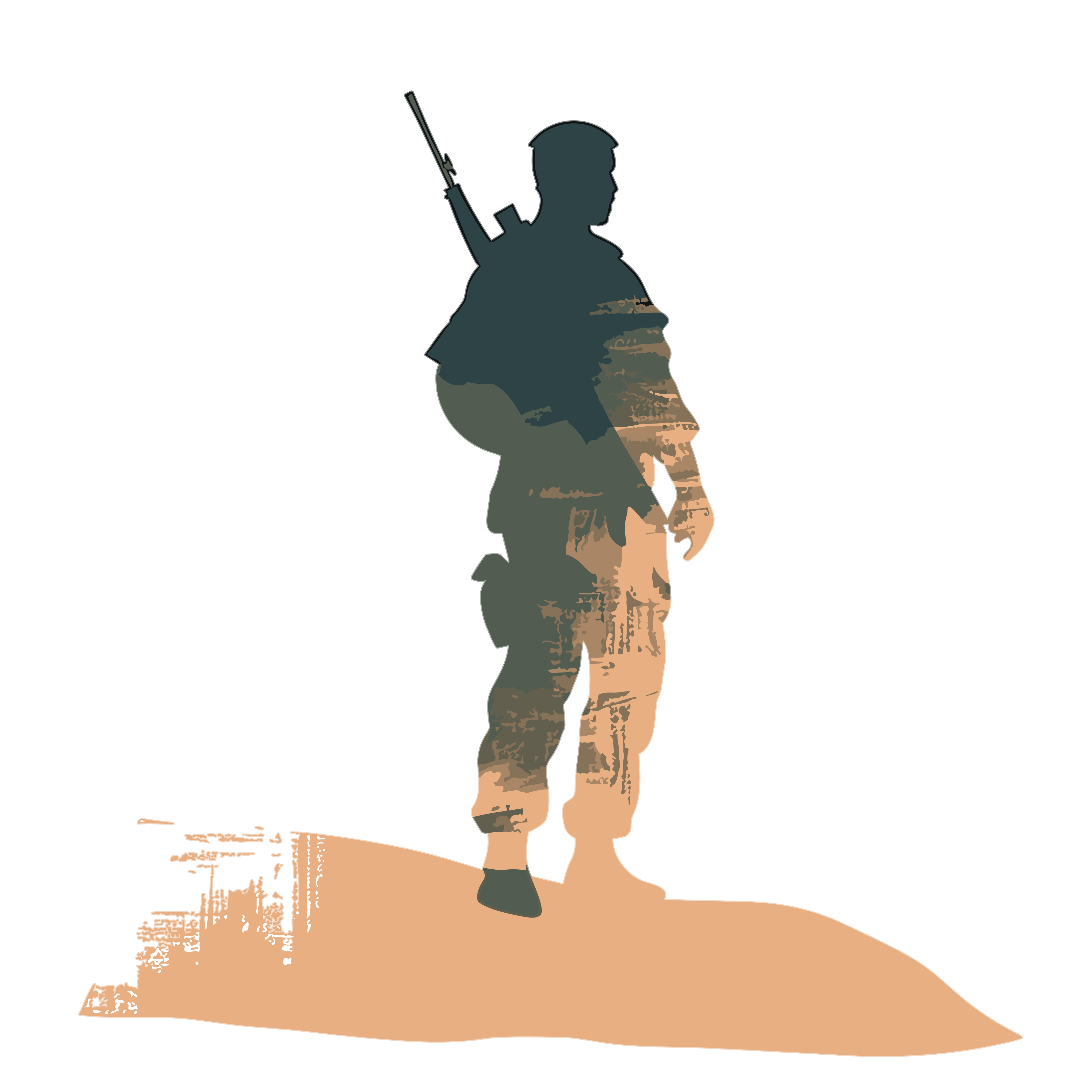 透明背景的士兵插画